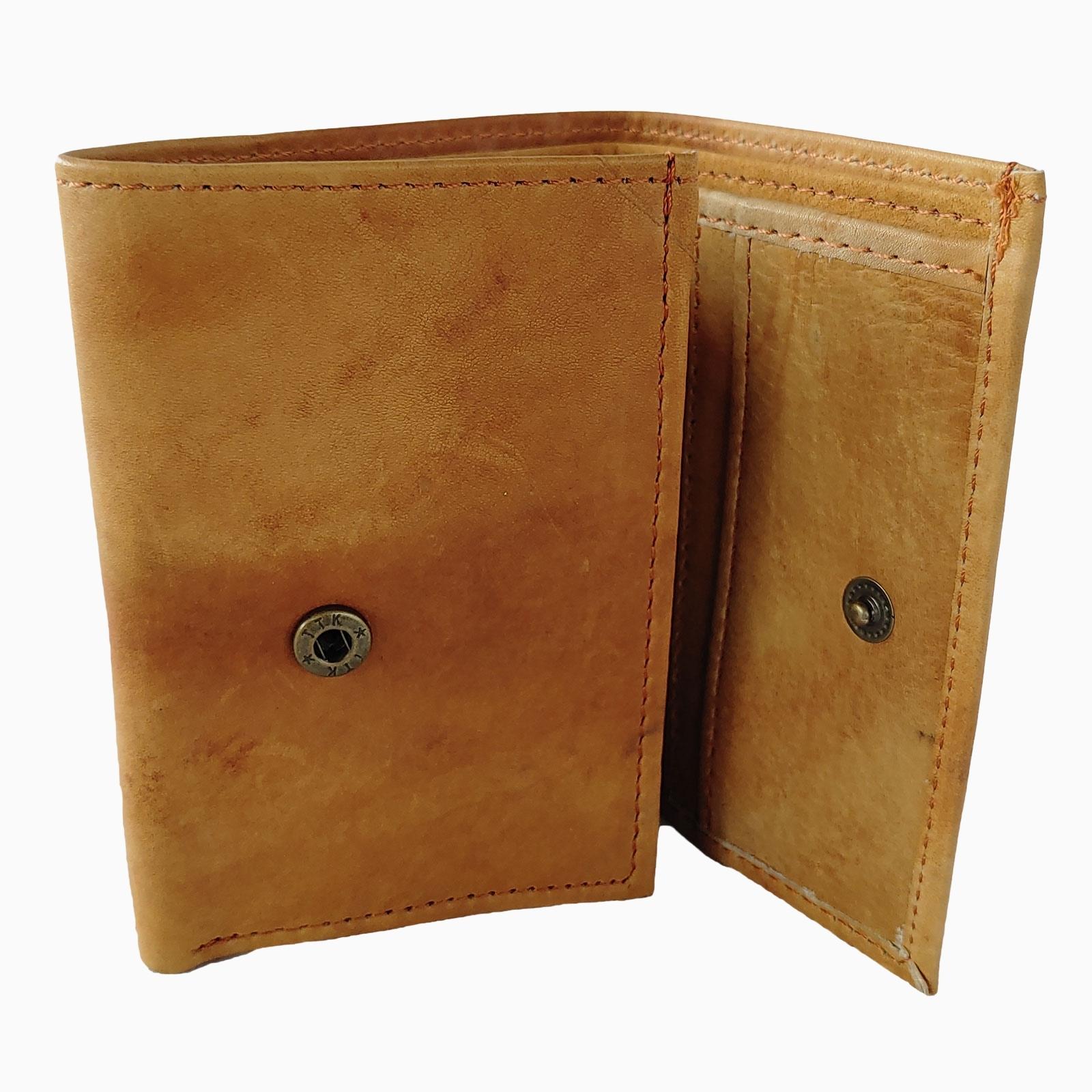  Men Real Leather Trifold Wallets Card Slots Blocking Slim Wallet Handmade Purse